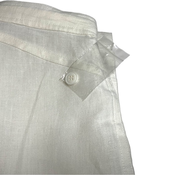 SOMEWHERE 100% Linen Fully Lined Ivory Cropped Cargo Pants US Sz 4P NWOT - Picture 8 of 9